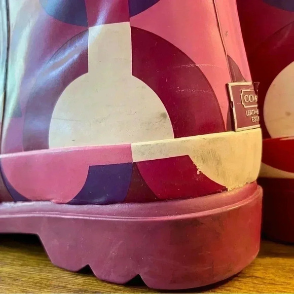 COACH Periwinkle Tall Rain Boots, Galoshes, Women’s 8B - Picture 11 of 12